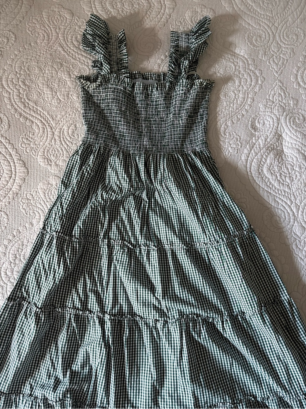 Hill House Green Gingham Ellie Midi Nap Dress